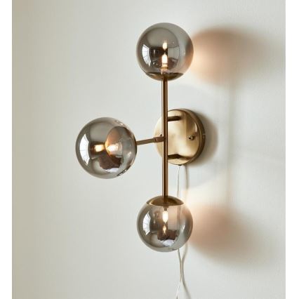 Marstlöjd 108253 - Vägglampa  TRINITY 3xG9/20W/230V gyllene /grå