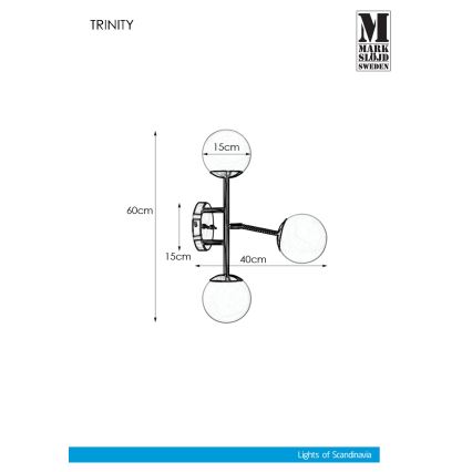 Marstlöjd 108253 - Vägglampa  TRINITY 3xG9/20W/230V gyllene /grå