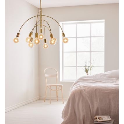 Marstlöjd 108289 - Ljusskrona med upphängningsrem  LAVELLO 9xE27/40W/230V gyllene