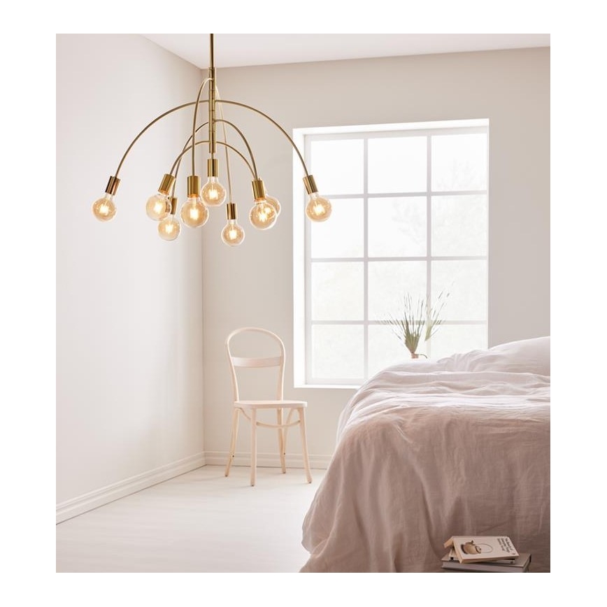 Marstlöjd 108289 - Ljusskrona med upphängningsrem  LAVELLO 9xE27/40W/230V gyllene