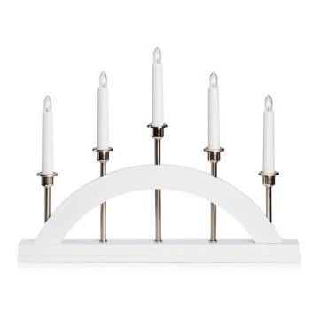 Marstlöjd 705832 - Jul ljusstake  BRIDGE 5xE10/3W/230V vit