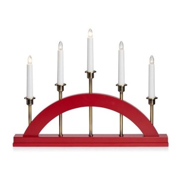 Marstlöjd 705833 - Jul ljusstake  BRIDGE 5xE10/3W/230V röd
