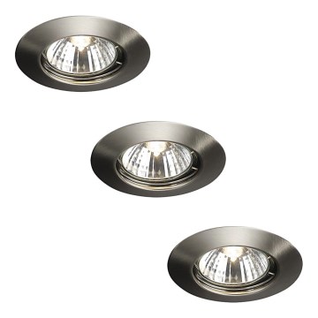 Massive 59393/17/10 - KIT 3x Badrum infälld lampa ALPHA 1xGU10/50W/230V IP23