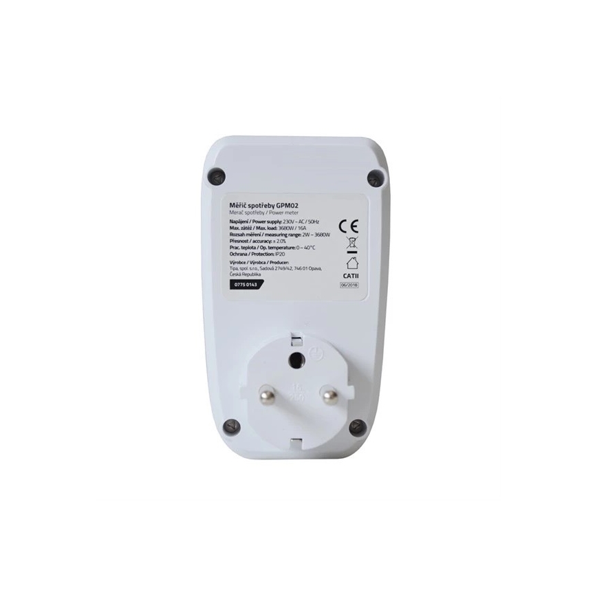 Mätare för elförbrukning 3680W/230V