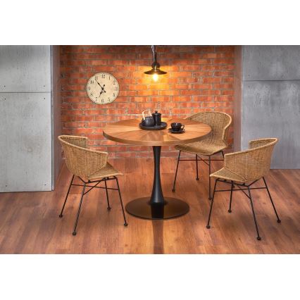 Matbord CARMELO 75x100 cm svart/brun