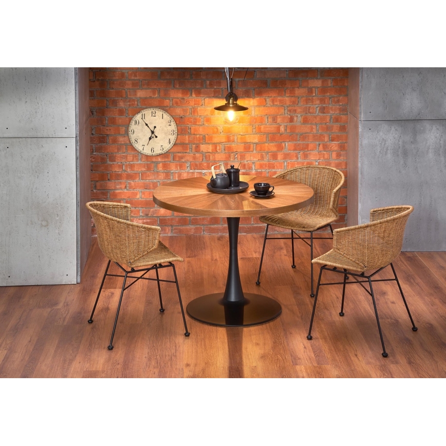 Matbord CARMELO 75x100 cm svart/brun