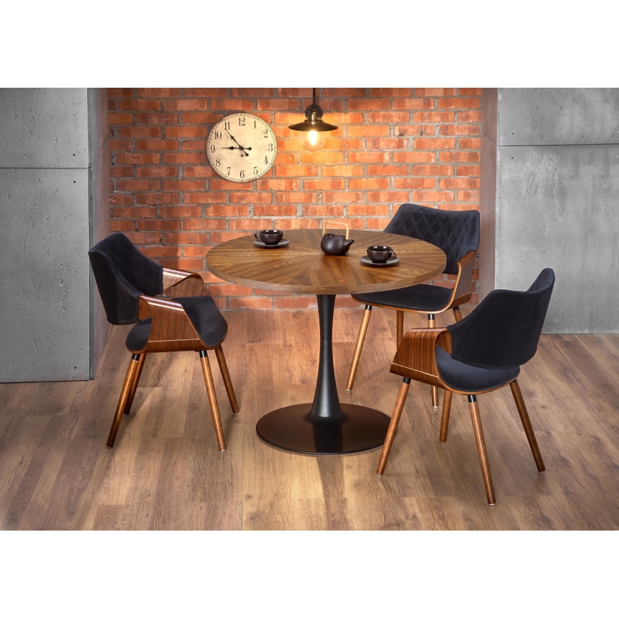 Matbord CARMELO 75x100 cm svart/brun