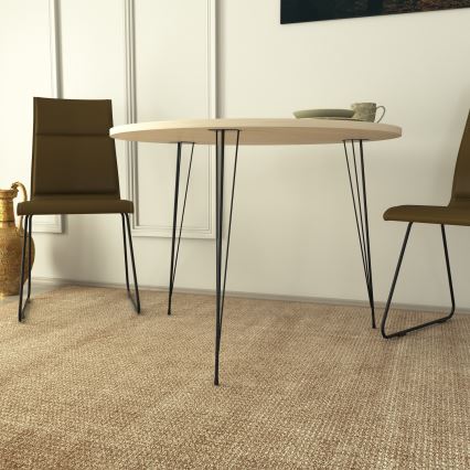 Matbord SANDALF 75x90 cm beige/svart