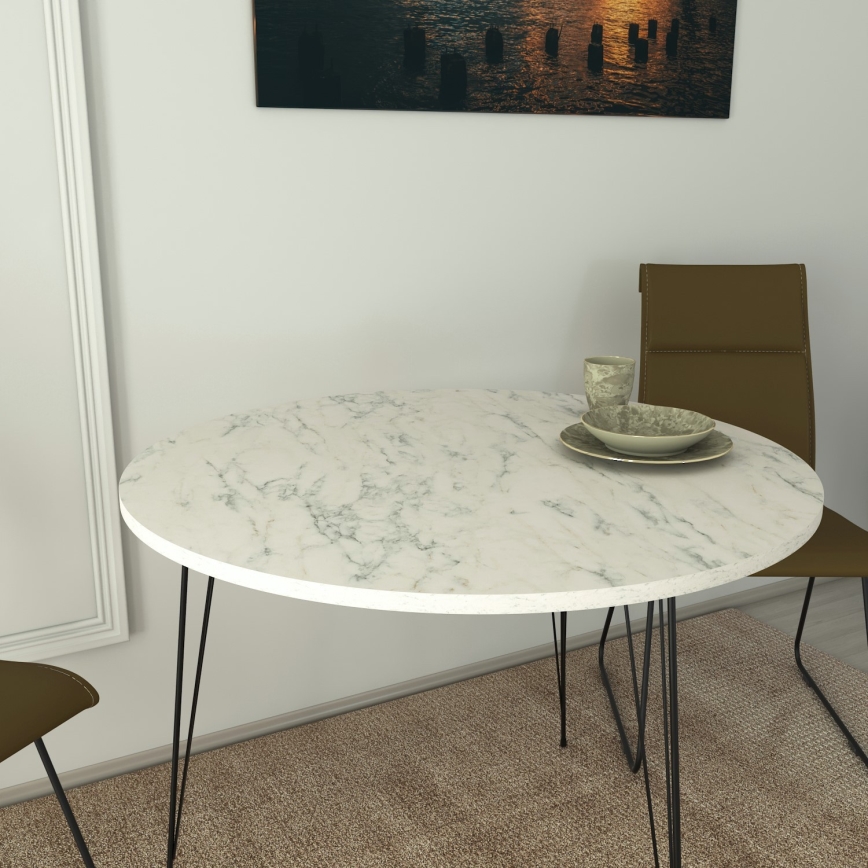 Matbord SANDALF 75x90 cm vit/svart