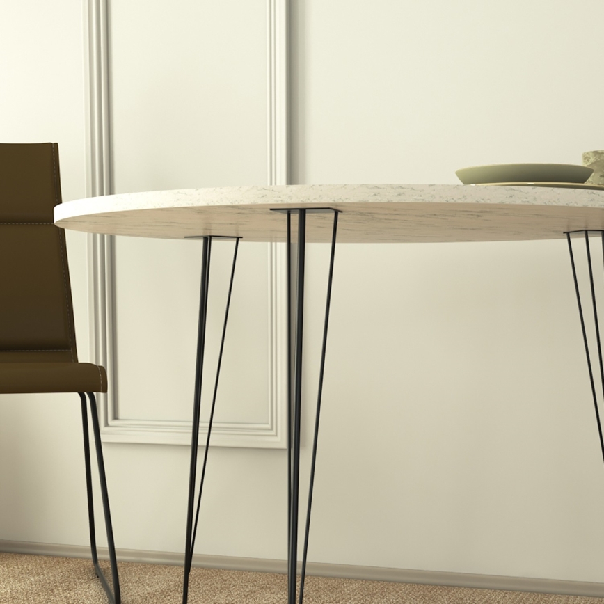 Matbord SANDALF 75x90 cm vit/svart