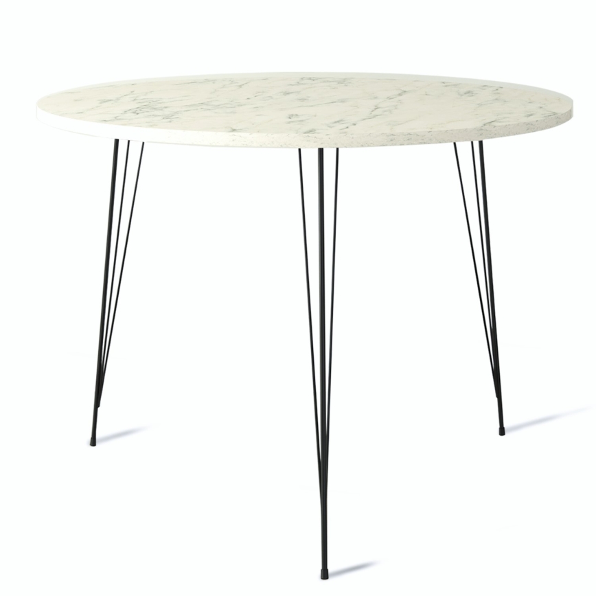 Matbord SANDALF 75x90 cm vit/svart