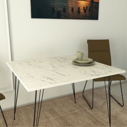 Matbord SANDALF 75x90 cm vit/svart