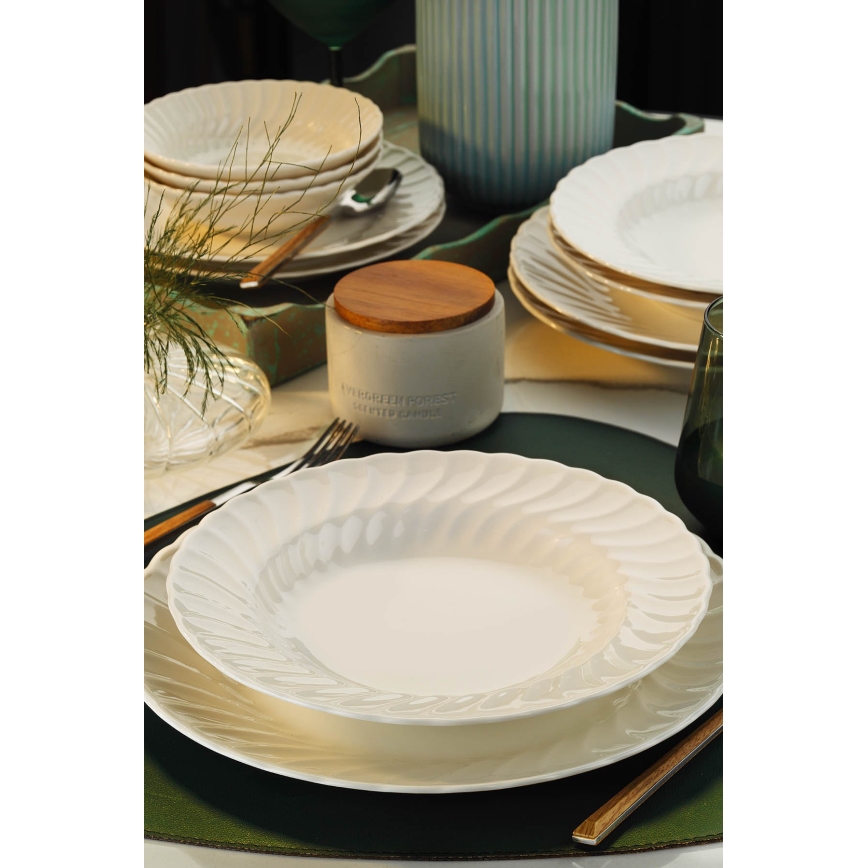 Matservis 24 delar vit/porslin