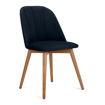Matstol BAKERI 86x48 cm mörkblå/bok