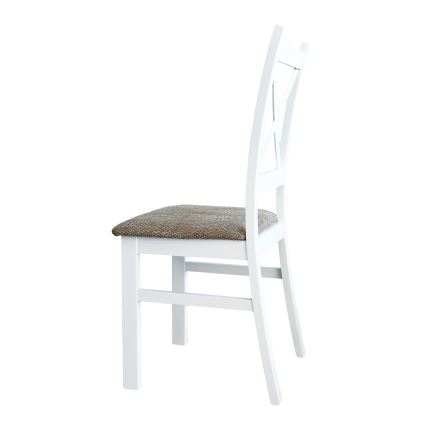 Matstol NATE vit/brun