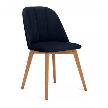 Matstol RIFO 86x48 cm mörkblå/bok