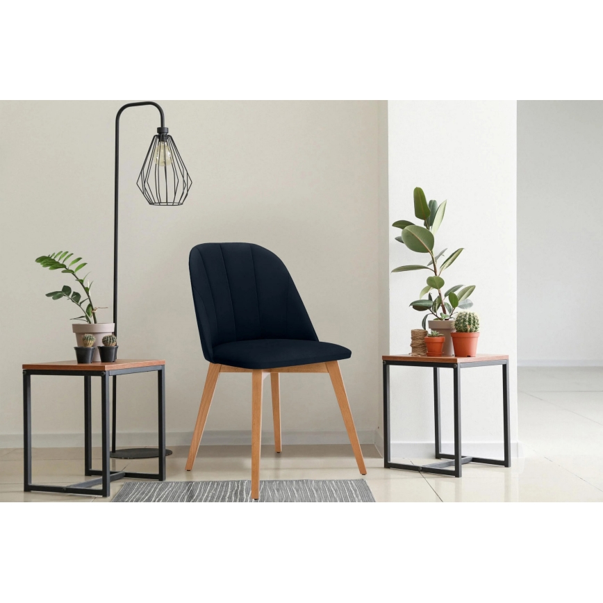 Matstol RIFO 86x48 cm mörkblå/bok