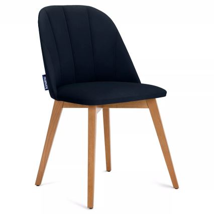 Matstol RIFO 86x48 cm mörkblå/bok