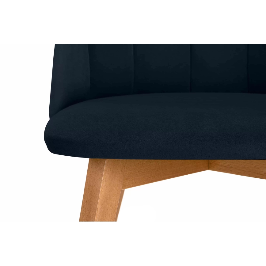 Matstol RIFO 86x48 cm mörkblå/bok