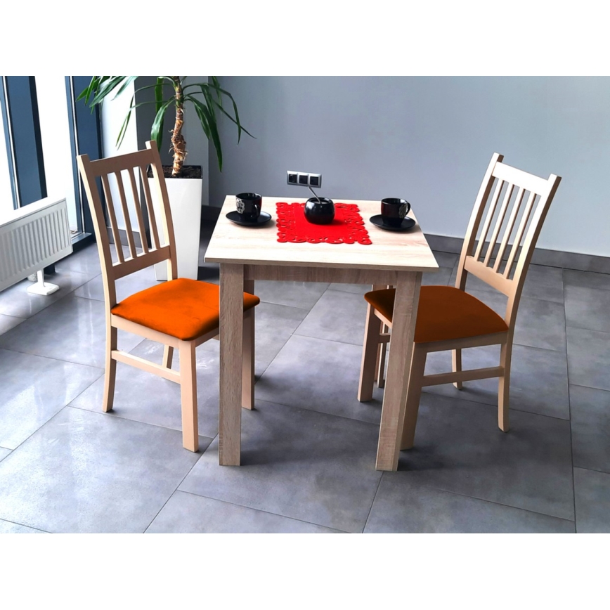 Matstol SIMON bok/orange