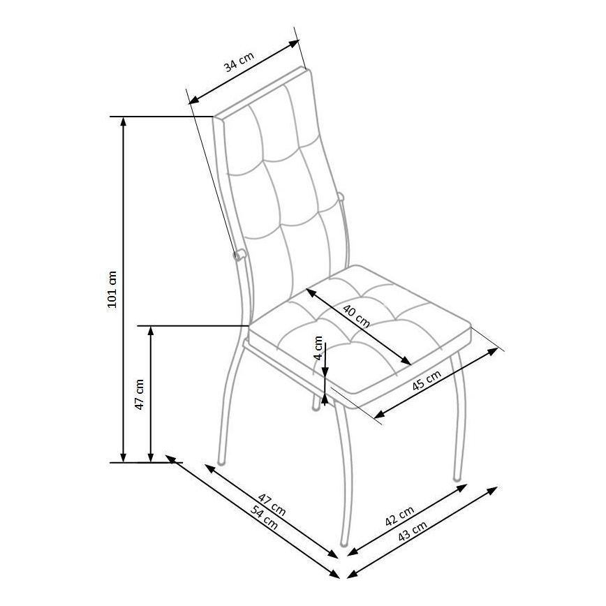 Matstol WARMIS, 1 st, grå