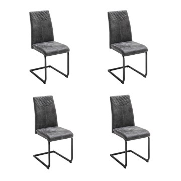 Matstolar VIVIEN 4-pack, antracit