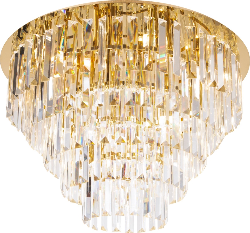 MAXLIGHT C0206 - Taklampa MONACO 15xG9/40W/230V diameter 60 cm guld