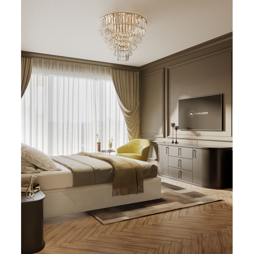 MAXLIGHT C0224 - Taklampa MONACO 16xG9/40W/230V diameter 80 cm guld