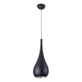 MAXLIGHT P0233 - Ljuskrona med textilsladd DROP 1xE27/40W/230V diameter 20 cm svart