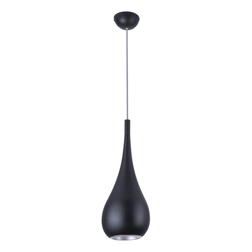 MAXLIGHT P0233 - Ljuskrona med textilsladd DROP 1xE27/40W/230V diameter 20 cm svart