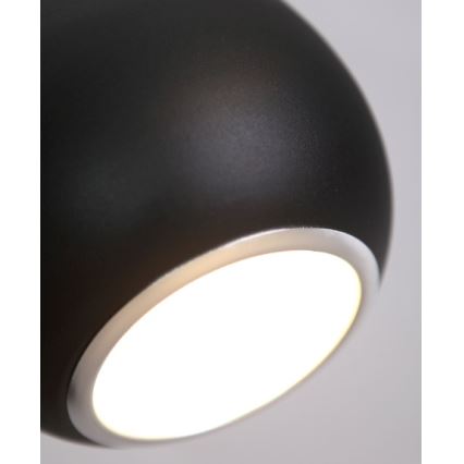MAXLIGHT P0233 - Ljuskrona med textilsladd DROP 1xE27/40W/230V diameter 20 cm svart