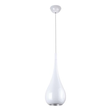 MAXLIGHT P0235 - Ljuskrona med textilsladd DROP 1xE27/40W/230V diameter 20 cm vit