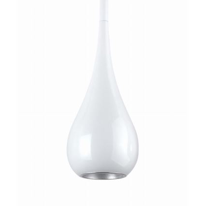 MAXLIGHT P0235 - Ljuskrona med textilsladd DROP 1xE27/40W/230V diameter 20 cm vit