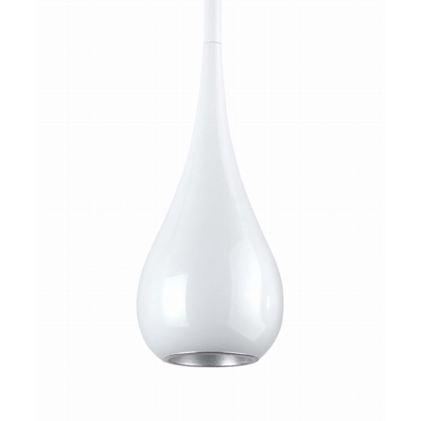 MAXLIGHT P0235 - Ljuskrona med textilsladd DROP 1xE27/40W/230V diameter 20 cm vit