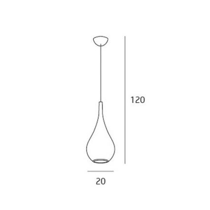 MAXLIGHT P0235 - Ljuskrona med textilsladd DROP 1xE27/40W/230V diameter 20 cm vit