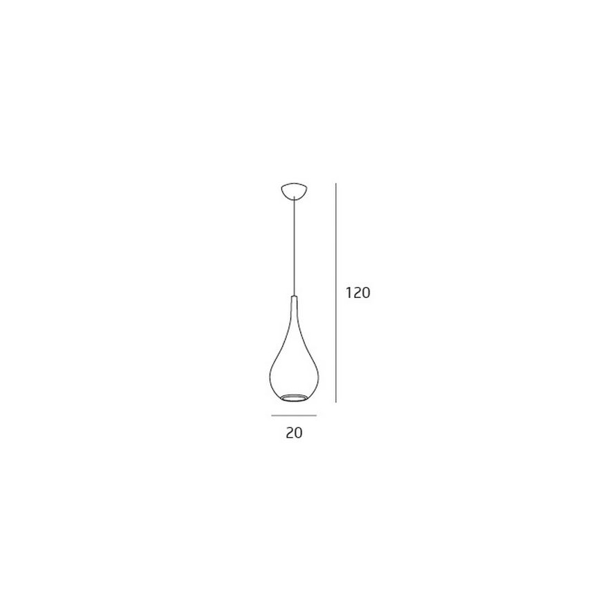 MAXLIGHT P0235 - Ljuskrona med textilsladd DROP 1xE27/40W/230V diameter 20 cm vit