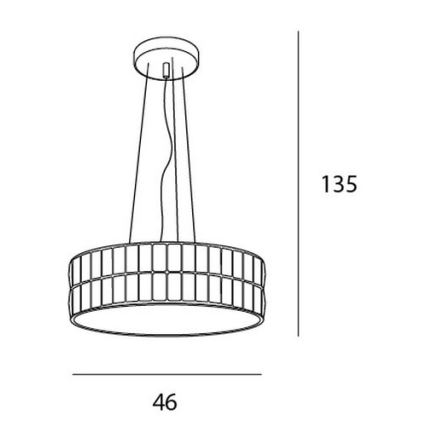 MAXLIGHT P0238 - Ljuskrona med textilsladd DIAMANTE 6xG9/42W/230V diameter 46 cm skinande krom