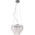 MAXLIGHT P0259 - Ljuskrona med textilsladd MONACO 9xG9/40W/230V diameter 42 cm skinande krom