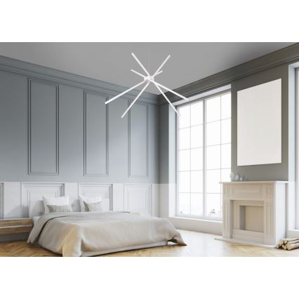MAXLIGHT P0270 - LED ljuskrona med textilsladd SPINDEL LED/33W/230V vit
