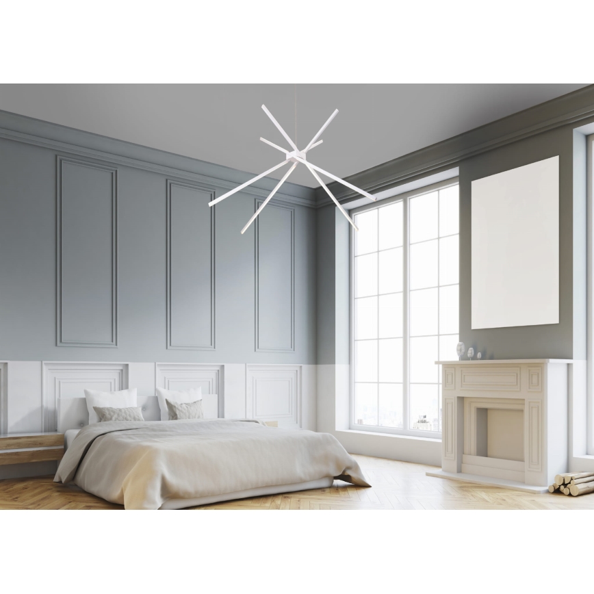 MAXLIGHT P0270 - LED ljuskrona med textilsladd SPINDEL LED/33W/230V vit