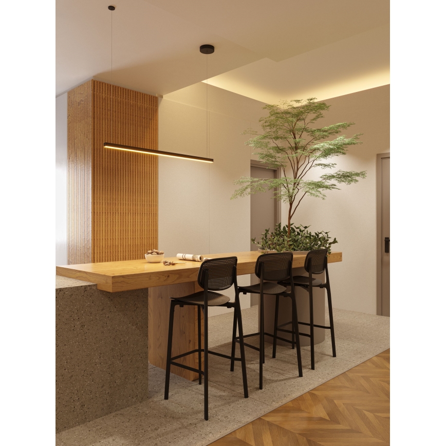 MAXLIGHT P0310 - LED ljuskrona med textilsladd TRIO LED/12W/230V svart