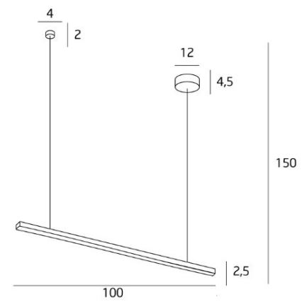 MAXLIGHT P0310 - LED ljuskrona med textilsladd TRIO LED/12W/230V svart