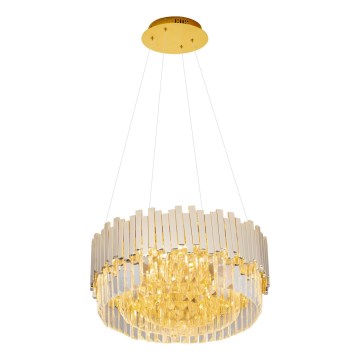 MAXLIGHT P0368 - Ljuskrona med textilsladd TREND 8xE14/40W/230V diameter 45 cm guld