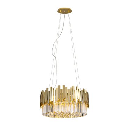MAXLIGHT P0368 - Ljuskrona med textilsladd TREND 8xE14/40W/230V diameter 45 cm guld