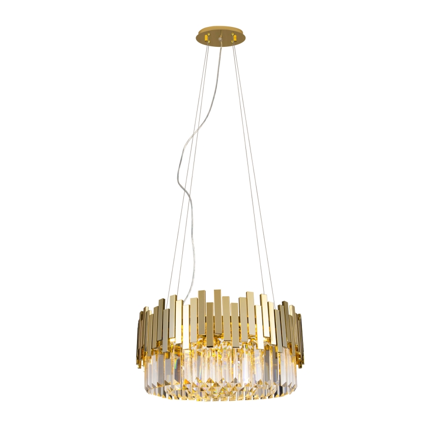 MAXLIGHT P0368 - Ljuskrona med textilsladd TREND 8xE14/40W/230V diameter 45 cm guld