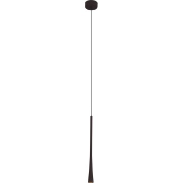 MAXLIGHT P0372 - LED ljuskrona med textilsladd KAFFE LED/7W/230V diameter 3 cm svart