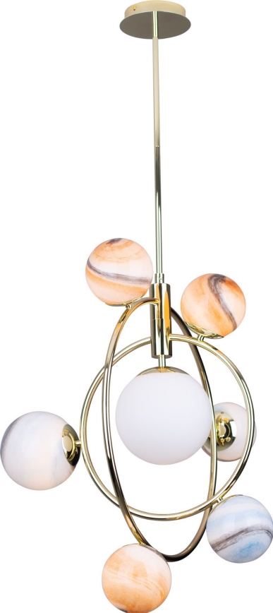 MAXLIGHT P0378 - Pendelkrona COSMOS 7xG9/40W/230V guld