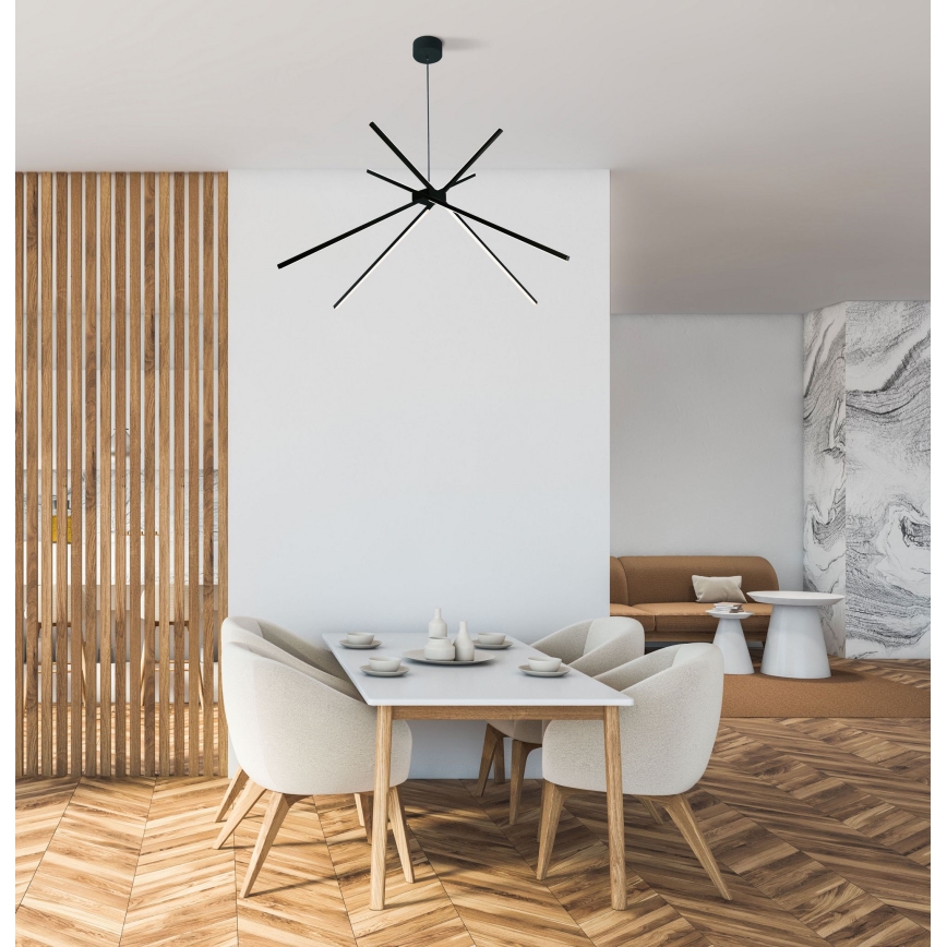 MAXLIGHT P0412 - LED ljuskrona med textilsladd SPINDEL LED/33W/230V svart