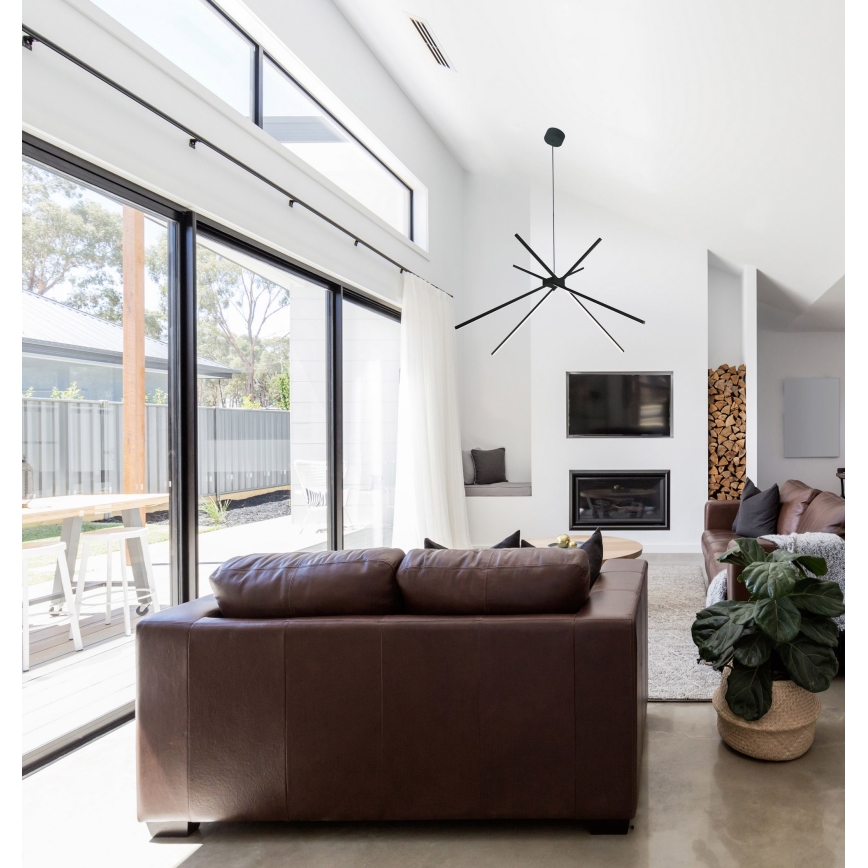 MAXLIGHT P0412 - LED ljuskrona med textilsladd SPINDEL LED/33W/230V svart