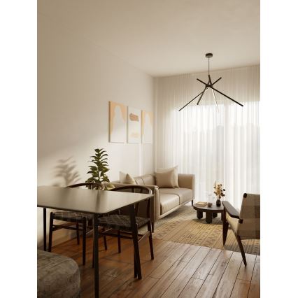 MAXLIGHT P0412 - LED ljuskrona med textilsladd SPINDEL LED/33W/230V svart